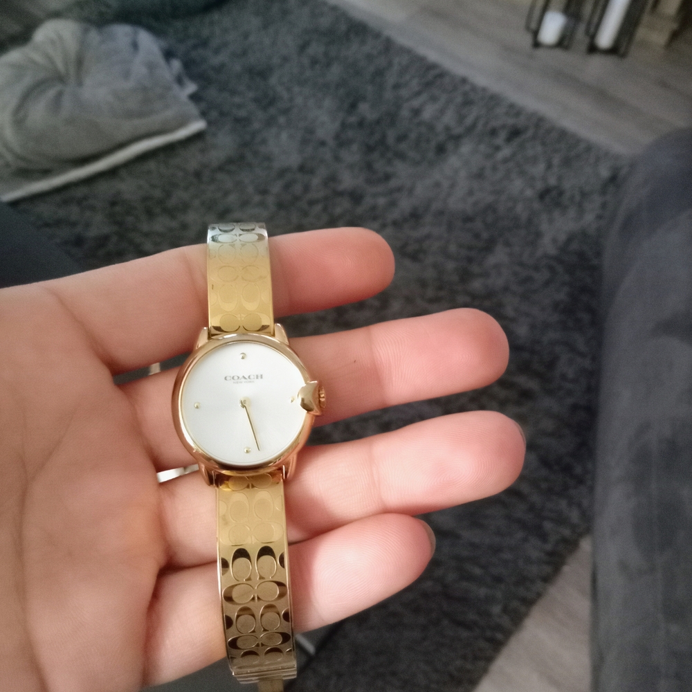 Coach Women's Gold Watch with White Dial